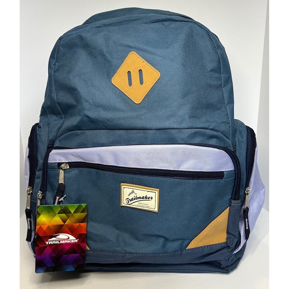 Trailmaker Heritage Collection Backpack Book Bag Travel School Blue Brand New